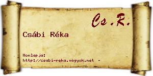 Csábi Réka névjegykártya
